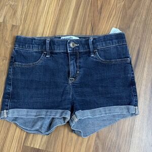 Abercrombie Girls 13/14 Rolled Hem Denim Jeans Shortie Shorts EUC